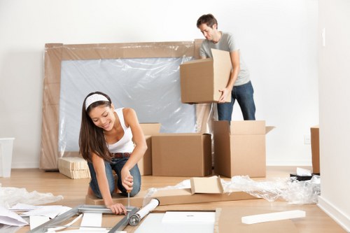 Moving day furniture loading for a Woodsidepark home relocation