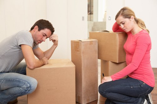 Packed moving boxes ready for removals in Woodsidepark