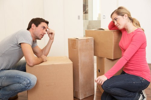 Packed boxes and household items prepared for small removals