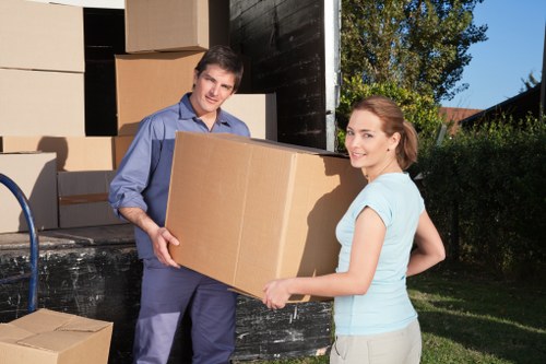 Business inventory organized in secure storage